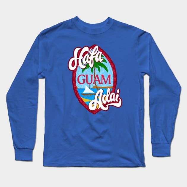 Hafa Adai Shield Guam Pride Long Sleeve T-Shirt by THE LOCAL FABRIC